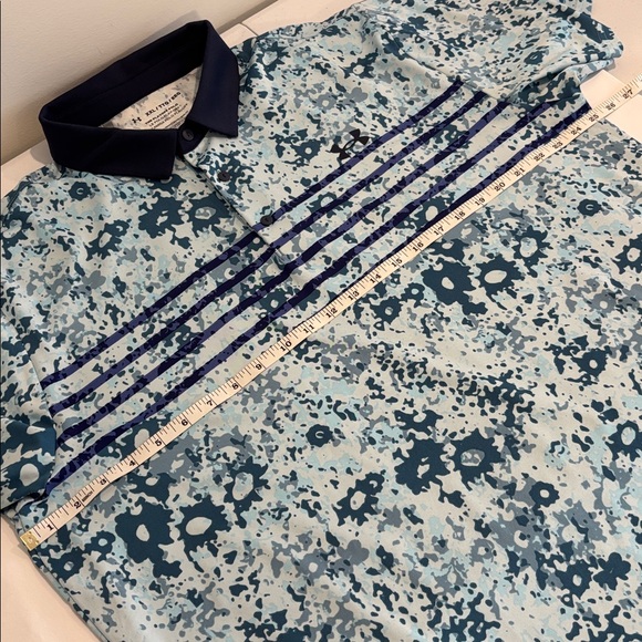 UNDER ARMOUR The Playoff Polo shirt loose fit breathable UPF 40 blue size XXL - Picture 9 of 13